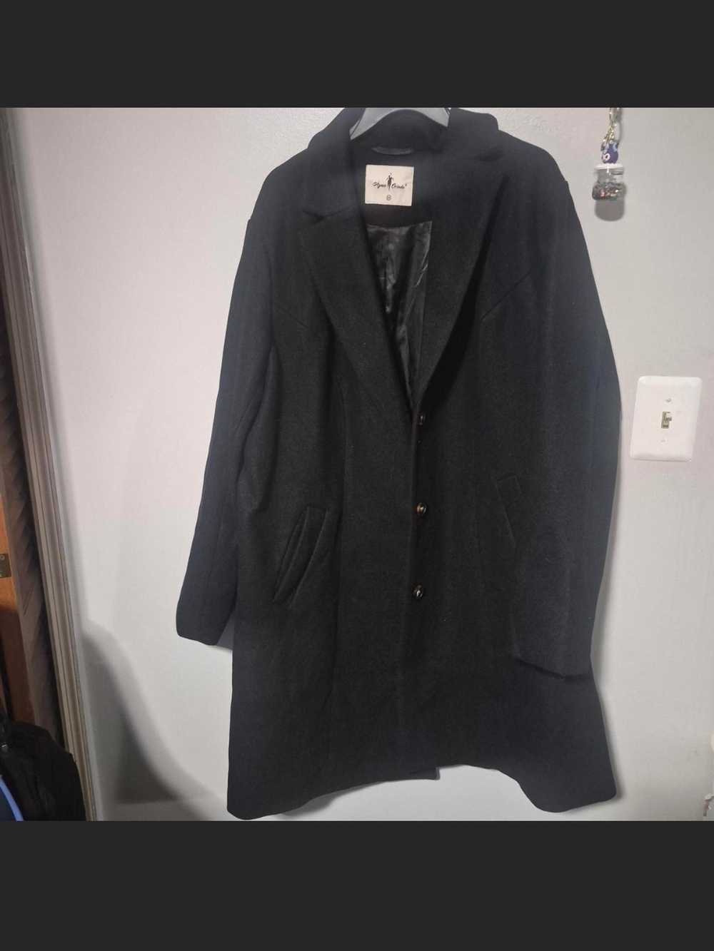 Women's Black Pea Coat by Joe Fresh - Classic Single-Breasted Style